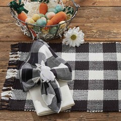 Buffalo Black and White Check Yarn Placemats