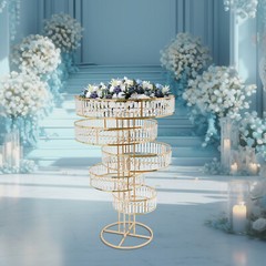 Freestanding Crystal Flower Stand Arrangement Stand Wedding Decoration Pillar