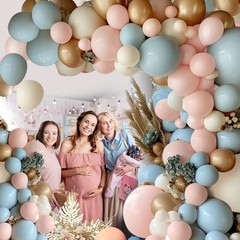 Gender Reveal Balloon Arch Kit, 144PCS Dusty 18inch, 10inch, 5inch, Blue Pink
