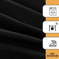 Obstal Black Tablecloth Fitted for 6ft Rectangle Table – Water Resistant Poly…