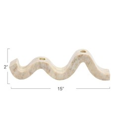 Marble Wave Double Taper Candle Holder Beige