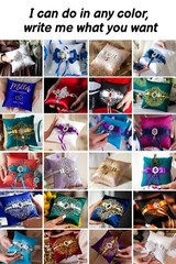 Ring bearer Royal blue wedding, Personalized, Wedding ring pillow Minimalist