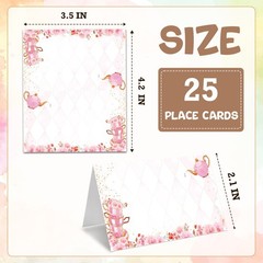 Blank Fill In Tea Party Table Place Cards Wedding Shower Birthday Decor 25 PCS