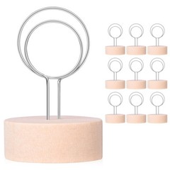 Table Number Holders Pack of 10 Metal Wire with Wooden Base for Better Stabil…