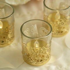 40 pcs Laser Cut Votive Candle Holder Wraps Wedding Centerpieces Decorations