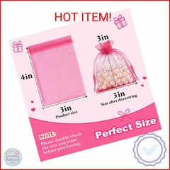 Crweety 50 Pack 3×4 Inch Assorted Color Organza Bags, Vibrant Mix of 10 Colors M