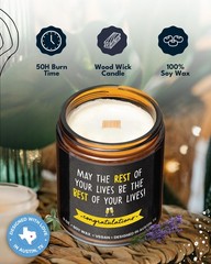 Wedding Candle, Bridal Shower 4.1 inches (width) x 4.3 (height), Black