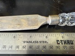Vintage Mikasa Austria Crystal Handle Cake Knife 14ʼ Serrated With Original Box