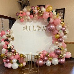 Rose Gold Balloons Arch Kit, 140Pcs 18 12 10 5inch, and Pink White