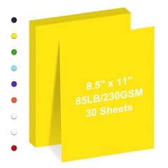 Cardstock 8.5″ x 11 «,Cardstock Paper 85 lb/230 gsm,Yellow 30 Sheets, Yellow