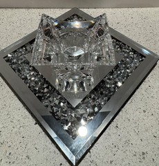MIKASA GENUINE CRYSTAL VOTIVE Candle Holder with YANKEE CANDLE TEA LIGHT CANDLES
