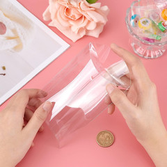 30 Pack 4.3X3.3X1.2 Clear Plastic Pillow Favor Box PVC Candy Treat Gift Box for