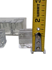 Pottery Barn Placecard Holders Clear Glass Cubes Wedding Shower Display Set 8