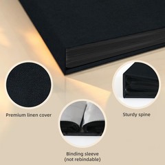 Popotop Photo Album 4×6 200 Pockets for Wedding 200 Pockets, Black