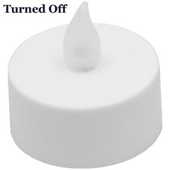 12 Qty COOL WHITE Flickering Flameless Battery Operated LED Tea Light Candles