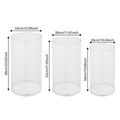 3Pcs Clear Round Cylinder Pedestal Stand for Wedding Party Display Stand Decor