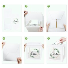 1 Pack Wedding White Card Box, Transparent Gift Card Box for Wedding Decorati…
