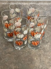 Royal Norfolk Libbey Fall Autumn Pumpkin 16oz Glasses – Set of 6