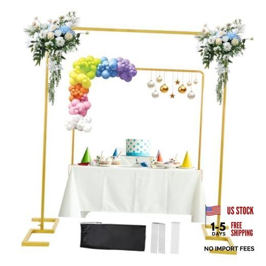 8.2FT x 8FT Backdrop Stand Heavy Duty with Base, Gold Portable Matte Gold