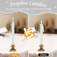 Tobeape Spell Chime Candles 24 pcs White 4 inch Taper Candle-24pcs,
