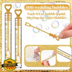 Shappy Gold Heart Wedding Bubbles Bulk Party Favors for Guests