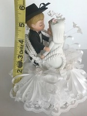 Cowboy Western Lassoed in Love, White Cake Topper
