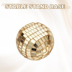 2in Disco Ball Place Card Holder, 18pcs Number Holders with Clips, Dark Gold