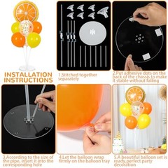 Little Cutie Fruit Party Balloons Stand Kit 2 Sets With 2 Slice Foil Orange
