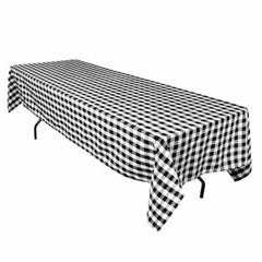 5 packs Gingham Checkered Tablecloths 60 x 126 inch Buffalo Polyester Seamless