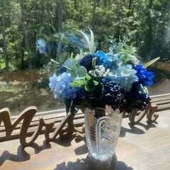 Bridal Wedding Bouquet Beautiful Budget Handmade Faux Flowers White Blue Green