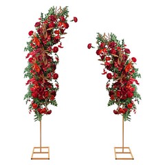 Set of 2 Gold Metal Wedding Arch Racks Flowers Frame Stand Party Backdrop Decor