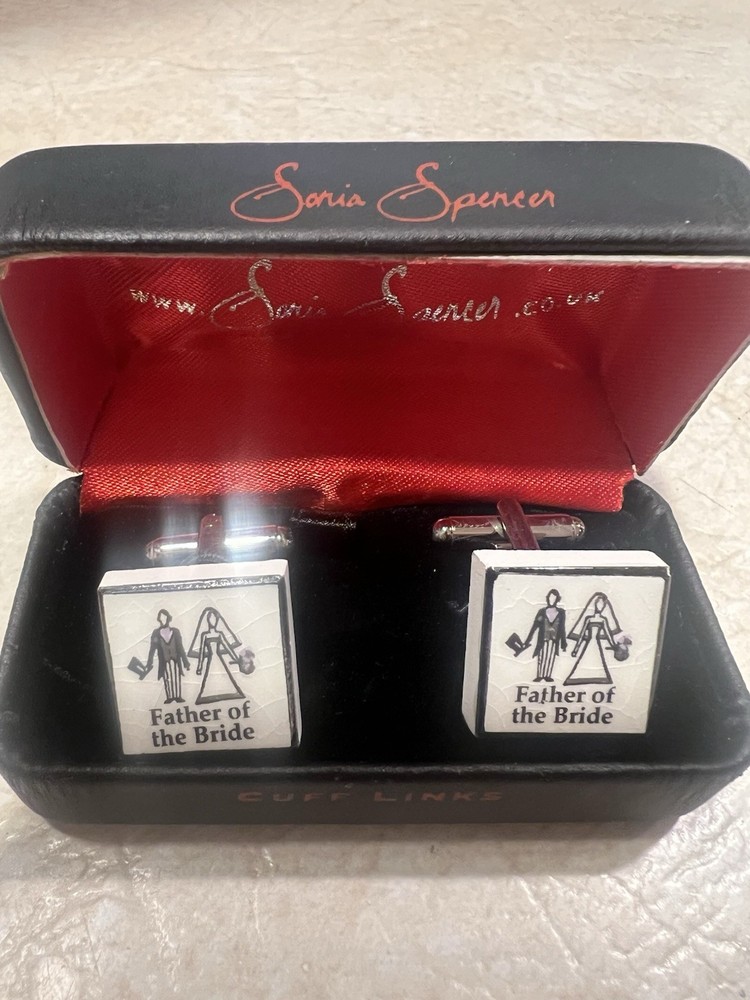 New!! Father Of The Bride Bone China Cufflinks