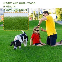 Heyroll Artificial Grass Thick Turf Rug 4 ft x 6 ft, 35MM Outdoor Indoor Fake…