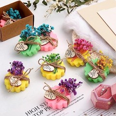 Set of 45 Soap Favors DIY Bridal Shower Favors Bulk Green, Yellow, Red Flower