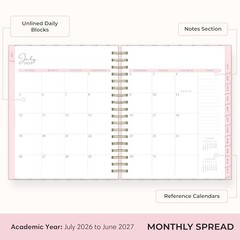 Rachel Parcell 2026-2027 Daily and Monthly Academic 7″ x 9″ Laine- 2026/2027