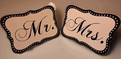 Wedding Ceremony Mr. And Mrs. Signs Table Seating Decor 9″ X 6.5″r