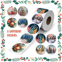 500Pcs Christmas Envelope Stickers | 1.5Inch Christmas Round Stickers Envelop…