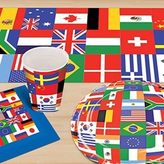 Printed International Flag Table Runner Party Accessory (1 count) (1/Pkg)