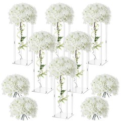 Geetery Tall Acrylic Wedding Flower Stand Centerpieces Clear 28 Inch, White