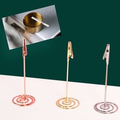 3Pcs Reusable Metal Picture Holders for Tables Assorted Color Clip Stands