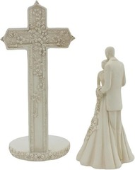 Beautiful 2-Piece Wedding Cake Topper and Figurine – Faith, Hope, and Love Abide