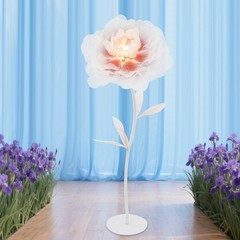 Large Electric Auto-Open Artificial Flower with Light Floral Decor For Wedding