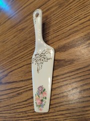 Vintage Decorative Porcelain Cake Server Cutter Holiday Wedding Birthday Etc.
