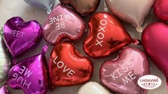 12 Pcs Red Heart Shaped Balloons 18 Inch XOXO | LOVE | 4 Colors Printed Xoxo