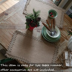 Burlap Weave Table Runner Cloth Hessian for Country Wedding Party Decor