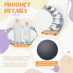 Suclain 6 Pcs Mirrored Glass Charger Plates 13 Inch Mirror Plates Round Charg…