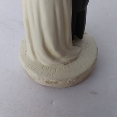 Vintage 1947 Wedding Cake Topper Coast Novelty Mfg Co. Hand Painted Bride &Groom