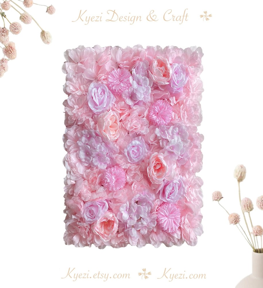 Pink Lavender Artificial Flower Panels Wedding Party Wall Photo Background W-26