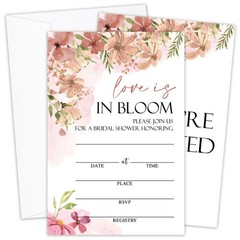 Floral Bridal Shower Invitations, Love Is In 4 inches by 6 inches, multicolor