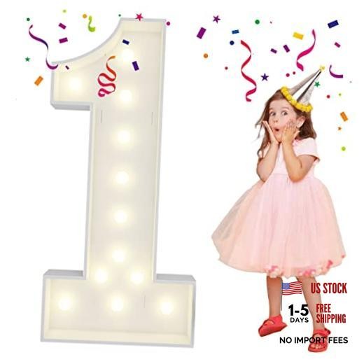 4FT Light Up Numbers Letters, DIY Giant Marquee Numbers, Mosaic 4 Feet Number-1